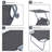 Outdoor Sunbathing Folding Recliner with Canopy Awning-424287735