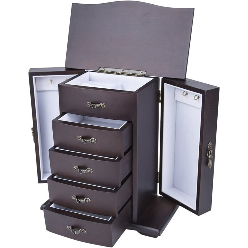 Wood Jewelry Box + Drawers