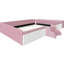 Lit de jour double en velours rose et blanc avec escalier, rangement avec vérin à gaz et confort - Maximiser les garde-corps