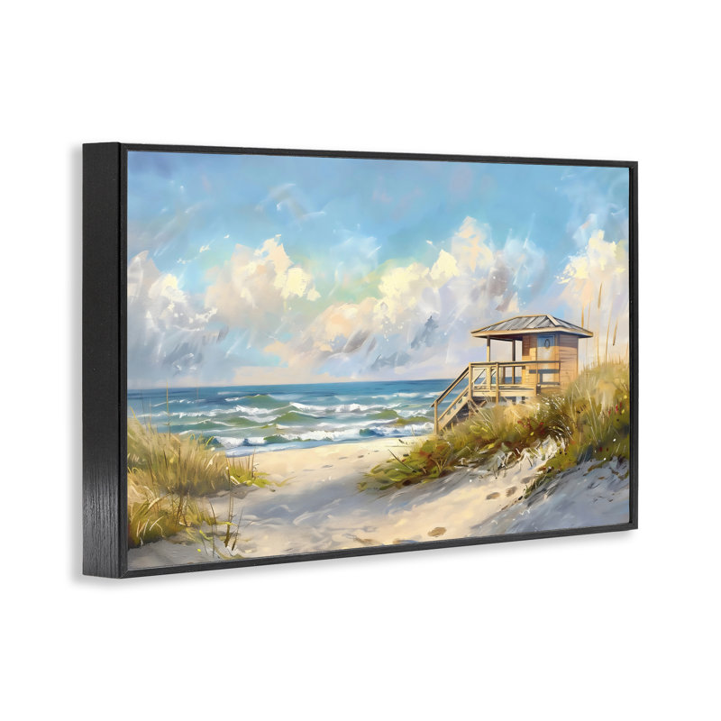 Giclée encadrée par Beach Life Mirage Lifeguard Hut, design par LSR Design Studio, H 16 po x l 24 po