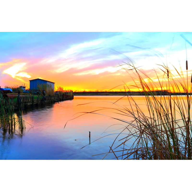 Louisiana Bayou Sunset by Shunyu Fan - Wrapped Canvas Print, 61cm H x 91cm W