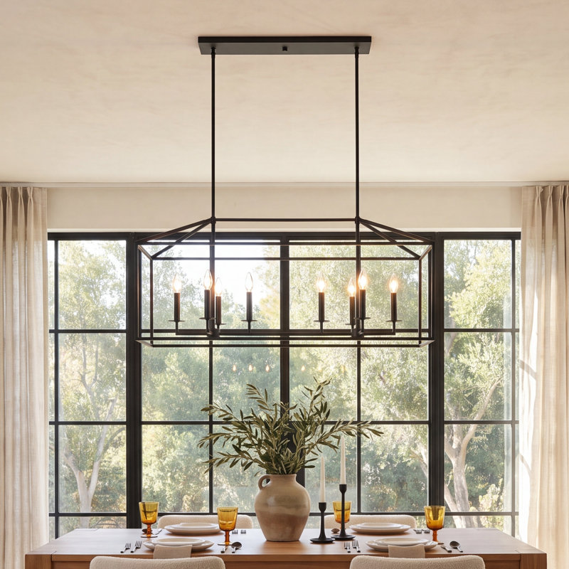 Ellis 8-Light Chandelier, No, Midnight Black