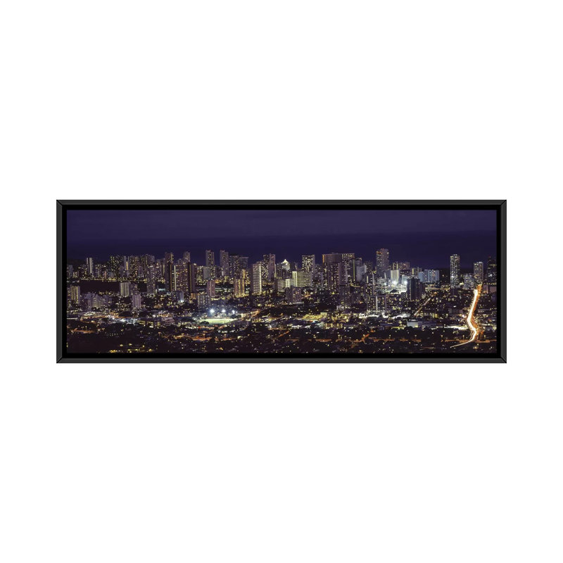 «Honolulu, Oahu, Hawaii 2010», reproduction de photo sur toile, H 12 po x l 36 po x 1,5 po, Toile avec cadre noir