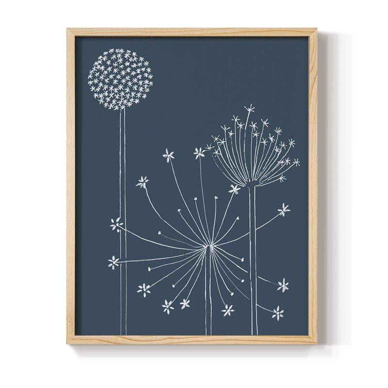 Impression graphique Alliums I - bois massif, Naturel, H 11 po x l 9 po