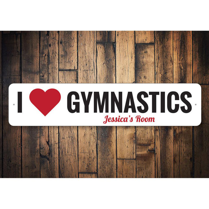 Plaque en aluminium I Love Gymnastic, H 6 po x l 24 po x P 0,063 po
