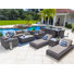 Malmo Collection In Gray 15 - Person Patio Conversation Set with Cushions