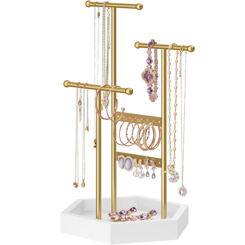 Jewellery Stand +, Gold/White