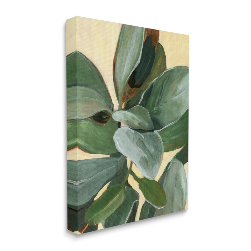 Étude de plantes en pot feuilles vertes, Toile tendue, H 30 po x l 24 po