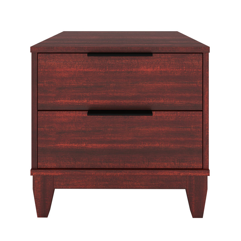 Boyd Sleep Mackay Modern Double Drawer Nightstand, Cherry