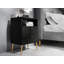 Abbegayle bedside table with a drawer, golden handles and feet-1013384605