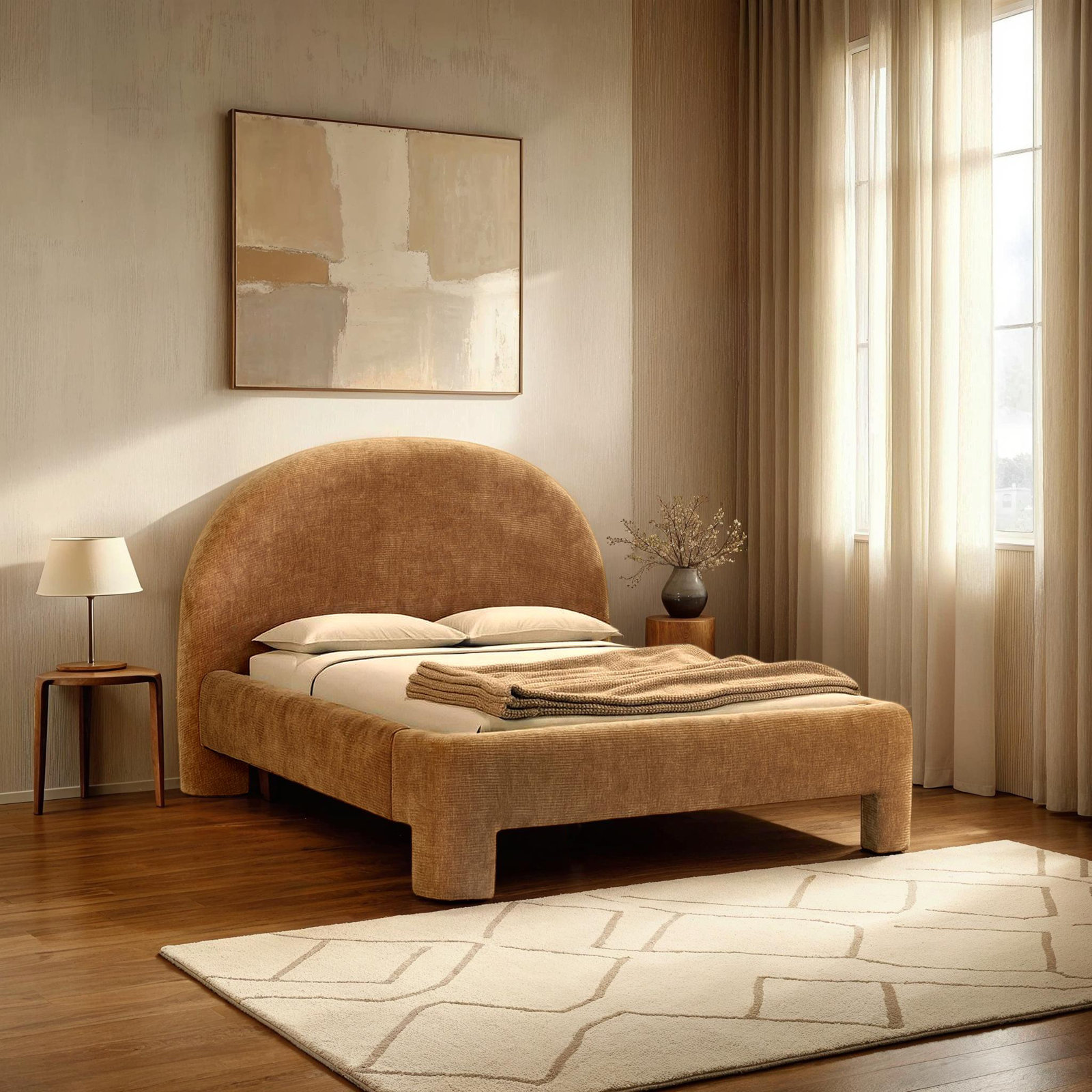 Mila Platform Bed, Brown, King