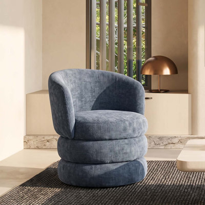 Upholstered Swivel Barrel Chair