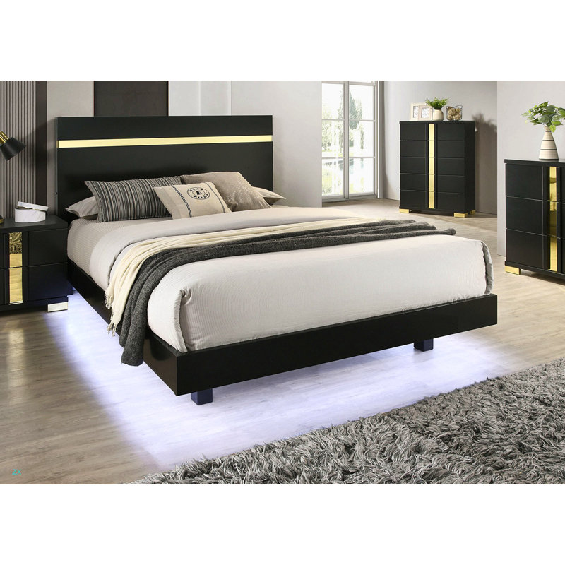 Cadre de lit 1pc, Lit double, Noir