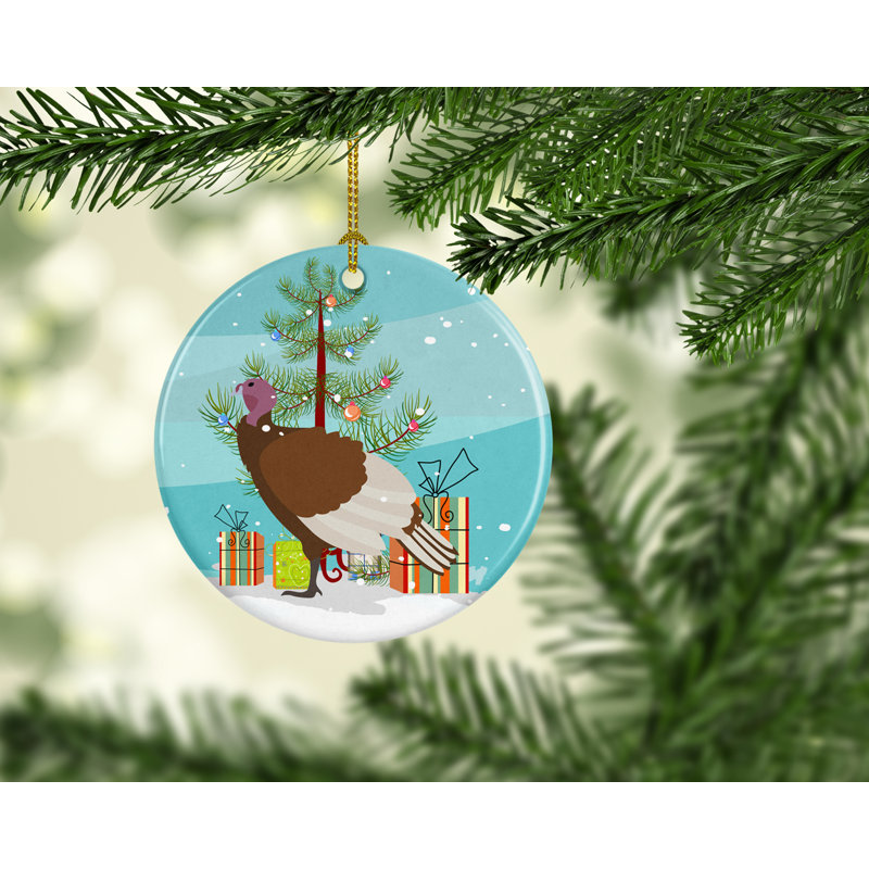 3'' Ceramic Animals Holiday Shaped Ornament