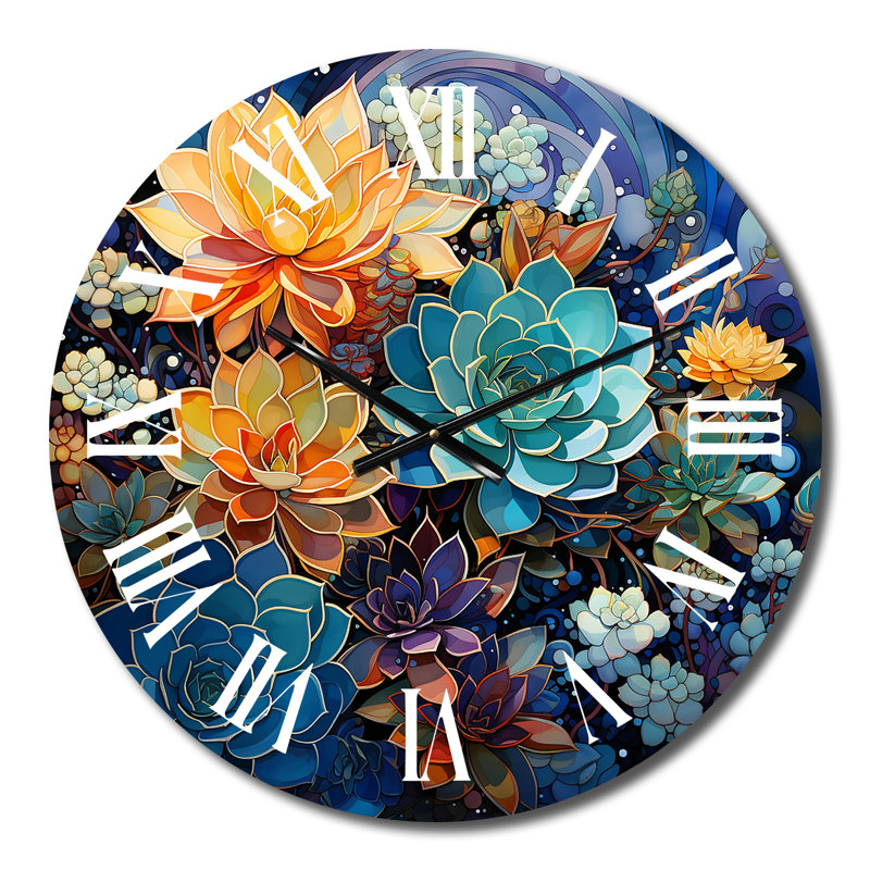Horloge murale florale verte et grasse Serenade I, Moyenne
