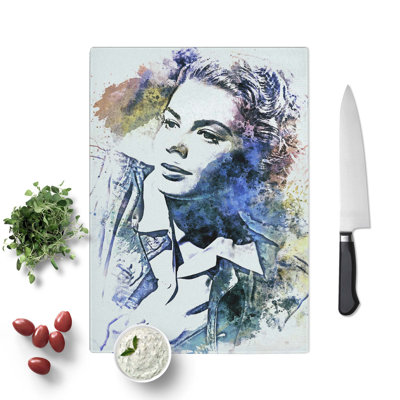 Glass ingrid Bergman in Abstract Chopping Board