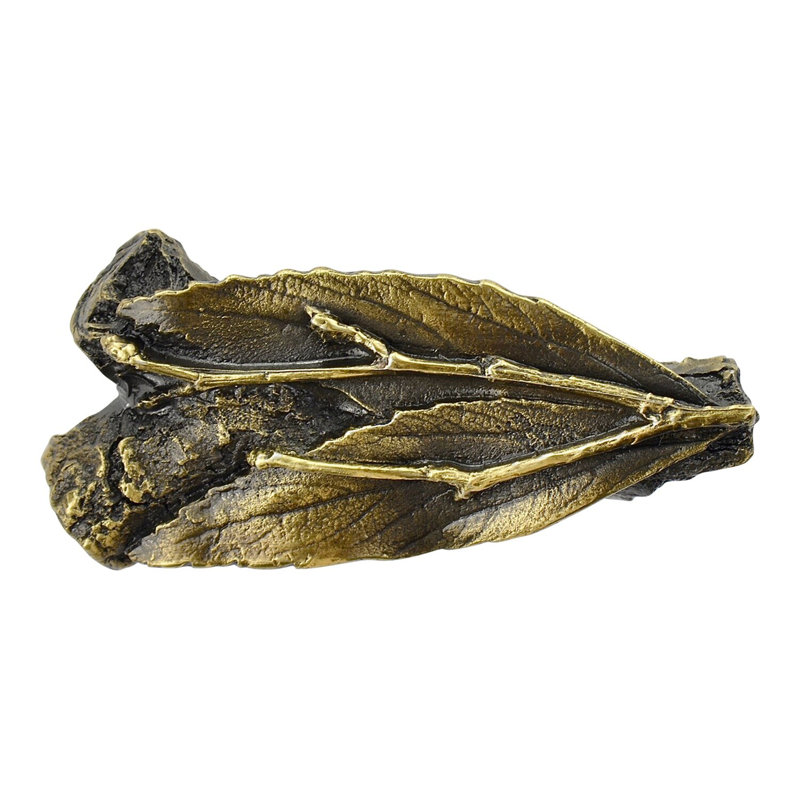 Poignée fantaisie 2,25 po Leaves Leaves, Laiton antique