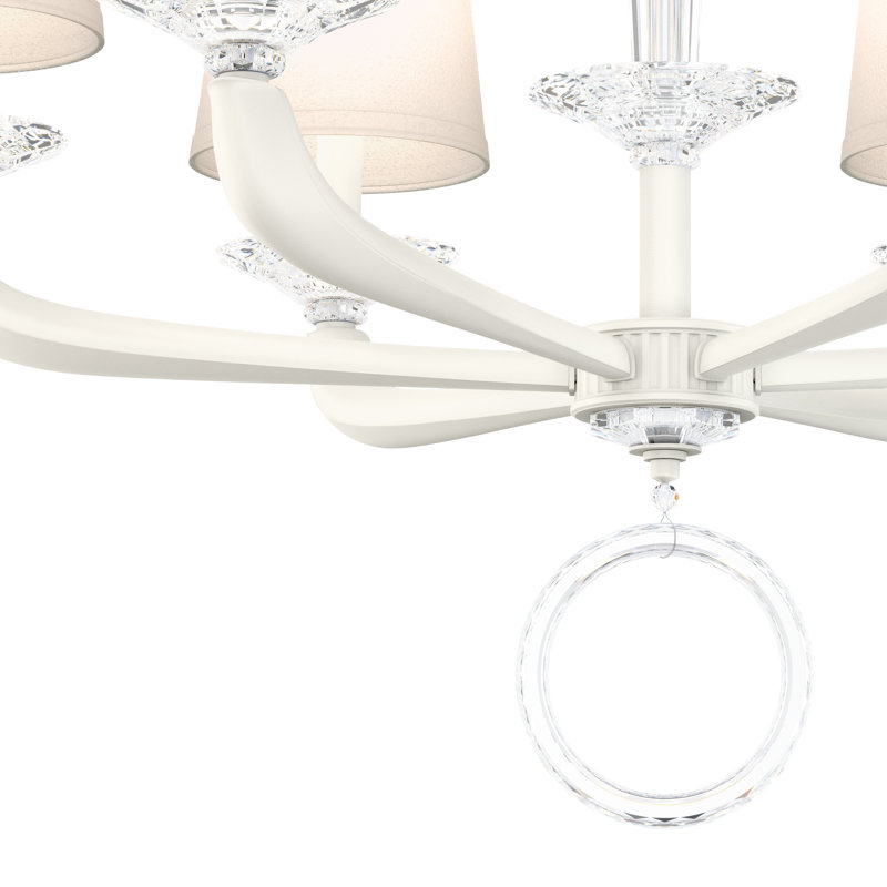 Emilea 6 - Light Glass Chandelier, White