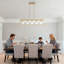Lustres 5 lumières dorés pour salle à manger | Luminaire d'îlot de cuisine moderne | Lustre rectangulaire avec abat-jour en verre transparent | S'applique aux luminaires de salle à manger au-dessus de la table-122624089-122624090