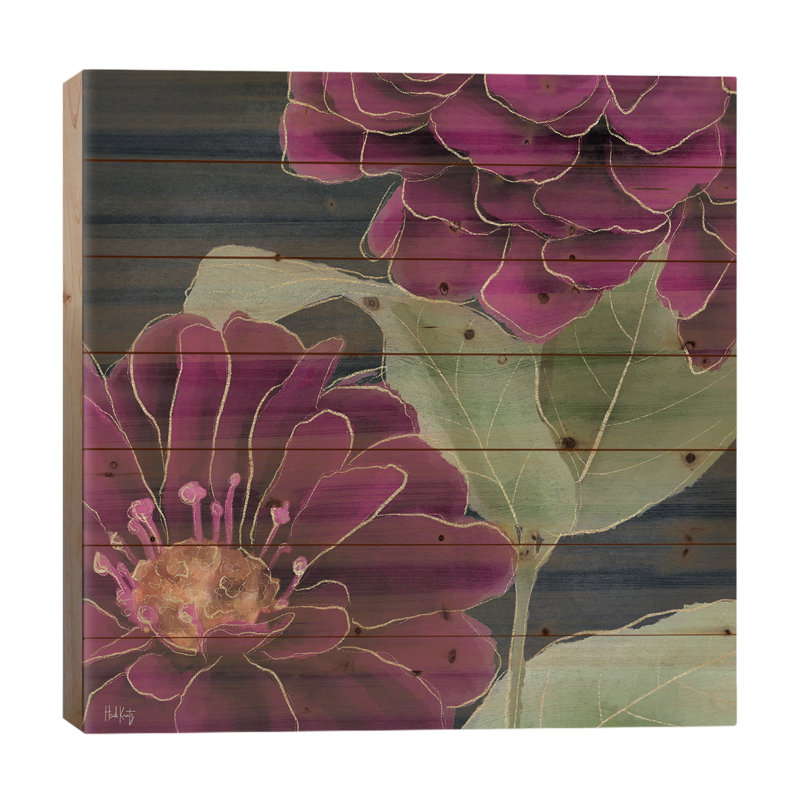 "Bourgogne floral II" sur bois par Heidi Kuntz