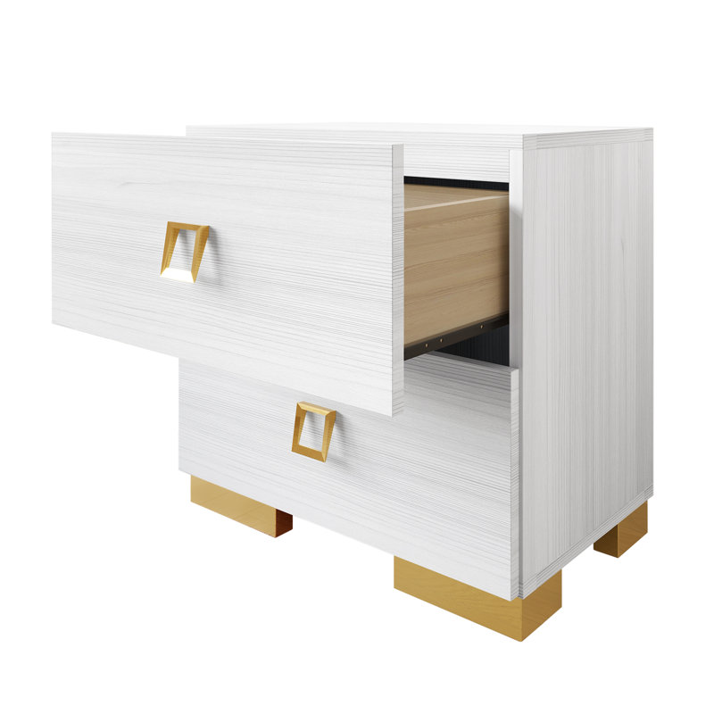 Titian Manufactured Wood Nightstand, White, 2