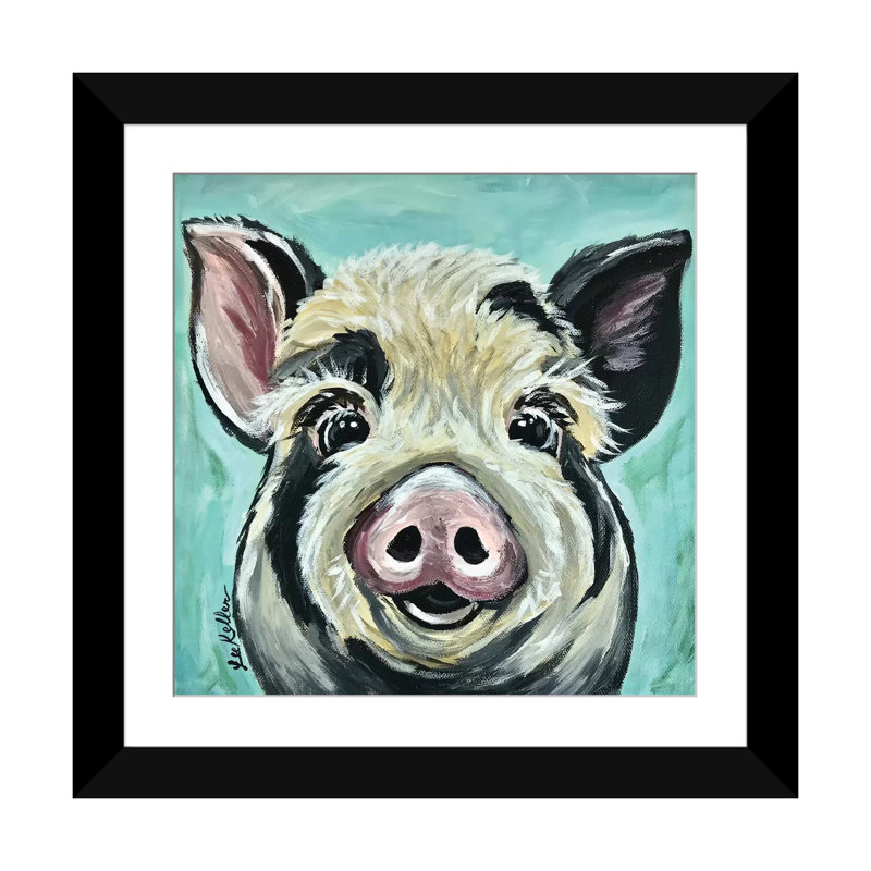 « sarge the porc », reproduction d’impression sur toile, H 24 po x l 24 po x P 1 po, Papier d'art encadré noir