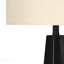 Lampe de table - H 27 po, matériau en résine noire, abat-jour beige