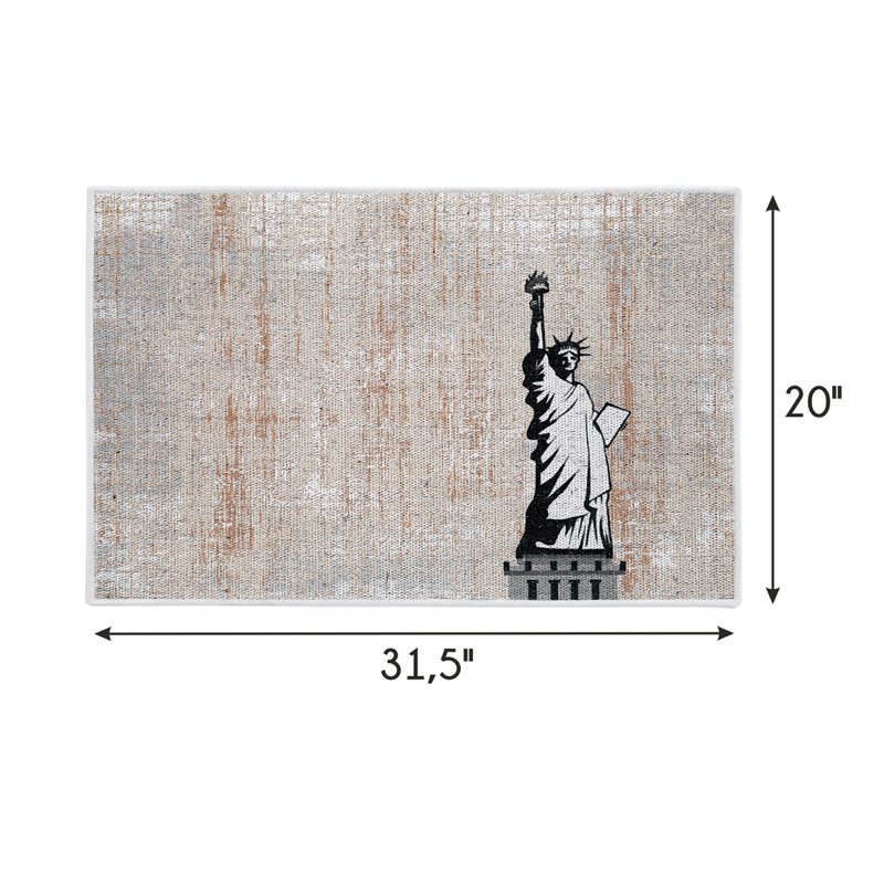 Tapis gris / noir en coton