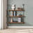 Industrial Pipe Shelf With Wood 35.7In,Rustic Wall Mount Shelf 3-Tiers,Metal Hung Bracket Bookshelf,DIY Storage Shelving Floating Shelves