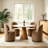 Set Of 1 Upholstered Kitchen & Dining Room Barrel Chair, Mid Century Modern Round Velvet Dining Chair, 360 Degree Swivel Comfy Armless Accent Makeup Vanity Side Chair for Bedroom Living Room-345151545