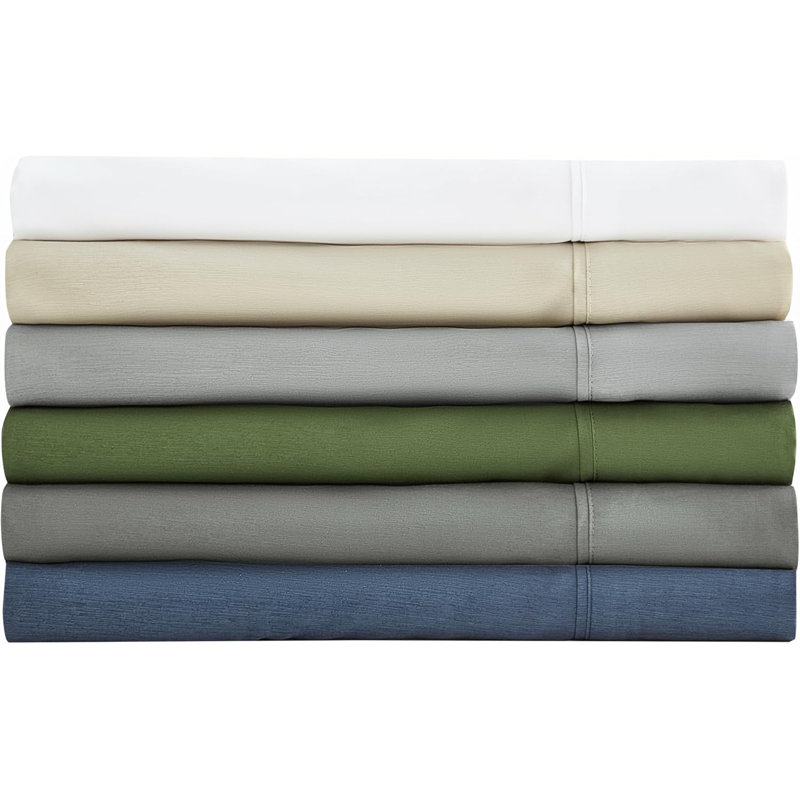Steel Blue Rayon Bamboo Blend Queen Sheet Set