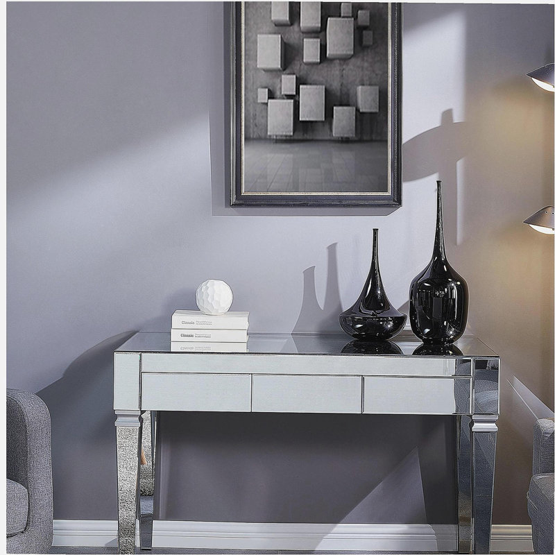 Darien Mirrored Desk - Glam - Silver