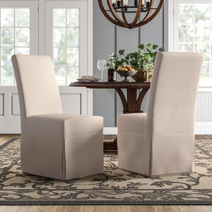 Beachcrest Home Adairsville Linen Upholstered Dining Chair in Beige ...