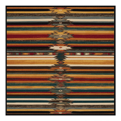 Washable Rocky Terrain Southwestern Area Rug