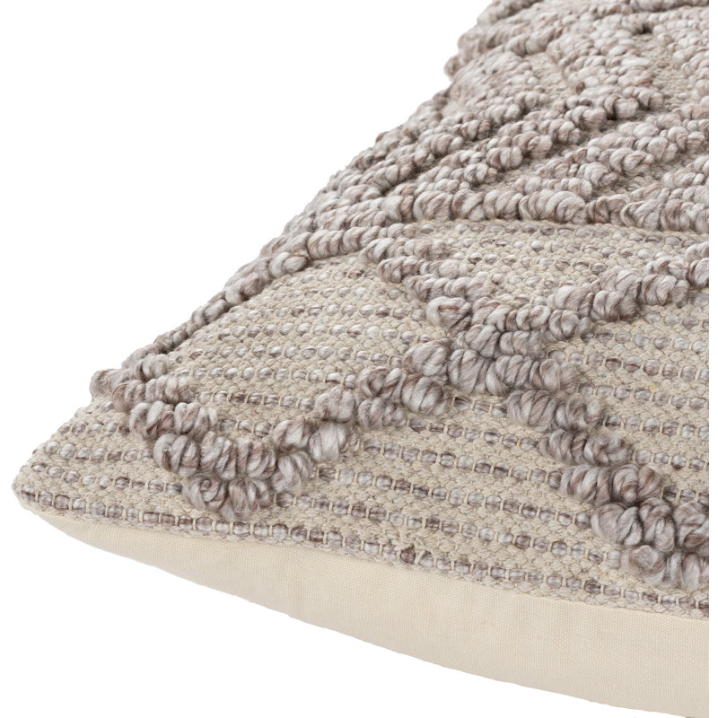 22" x 22" Beige Cotton and Polyester Euro Pillow Cover
