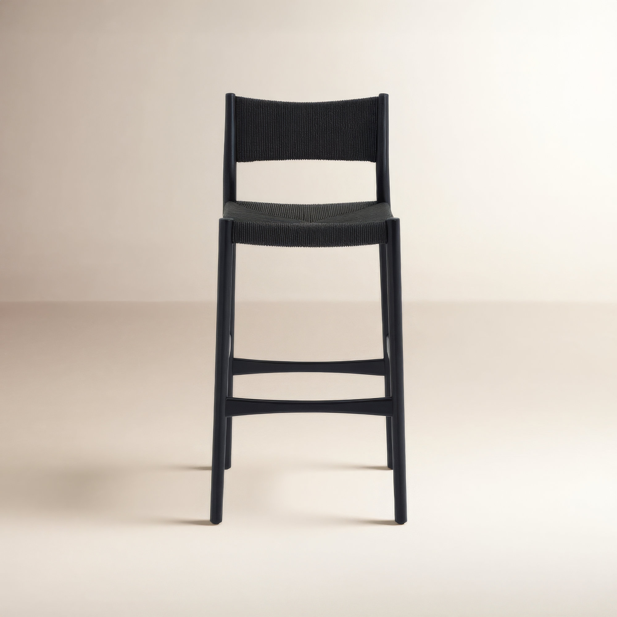 Buffolino Woven Bar & Counter Stool, Counter Stool (26" Seat Height), Black