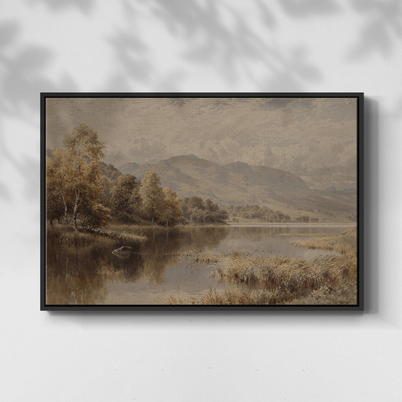Paysage rétro - DCIL - Toile tendue avec châssis, Toile avec cadre flottant noir, H 17 po x l 25 po x P 2 po