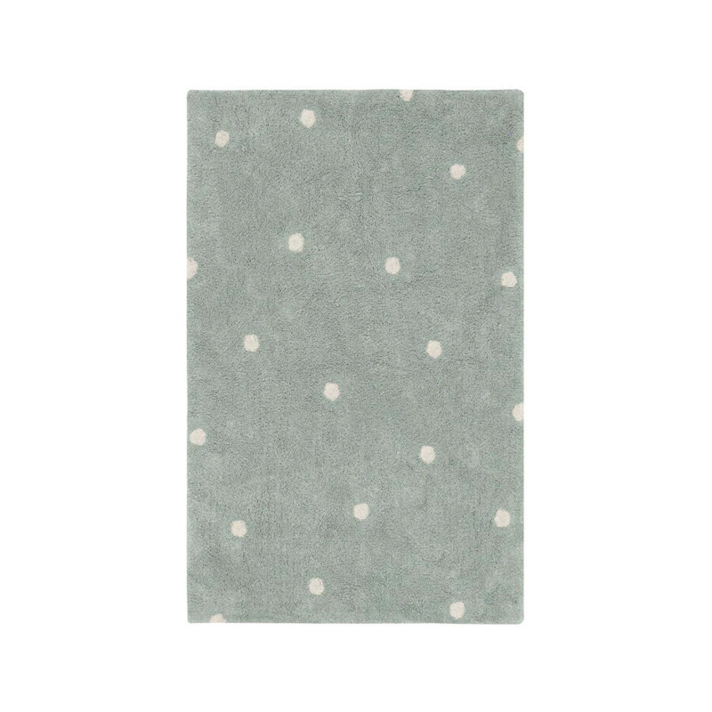 Tapis lavable mini pois bleu sauge