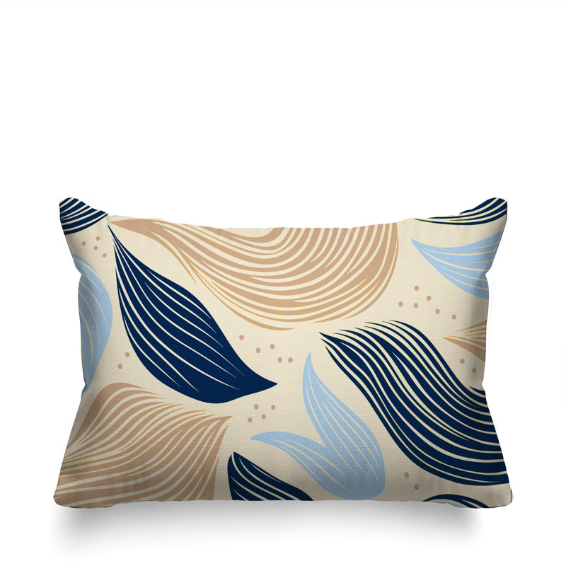 Coussin rectangulaire intérieur / extérieur Consuelo, Rectangle H 18 po x l 25 po, Blue