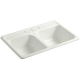Delafield® Cape Dory 33" L x 22" W x 8-1/2" Top-Mount Double-Equal Kitchen Sink