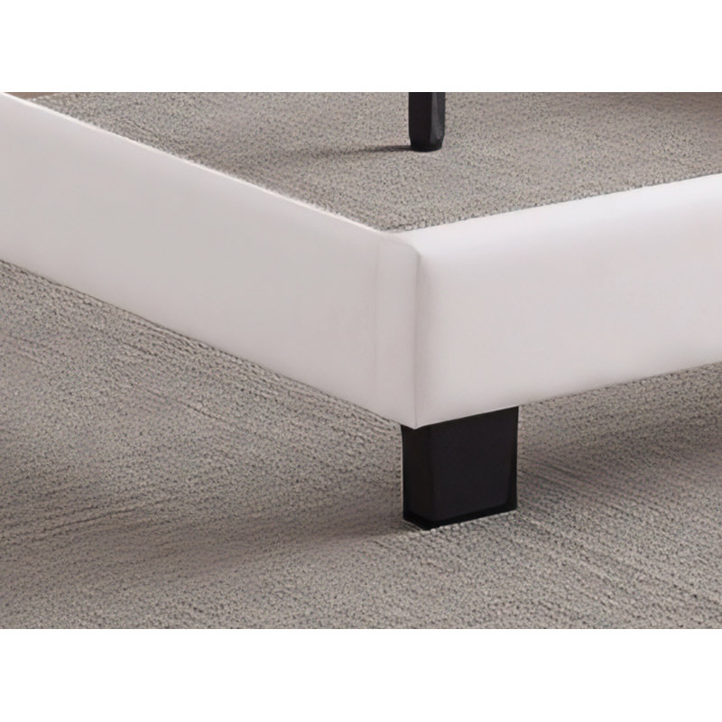 Ensemble de lit en similicuir blanc Patras, Double, Blanc