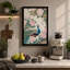 Peacock Among Roses Japandi - Wrapped Canvas-437144973-437144979
