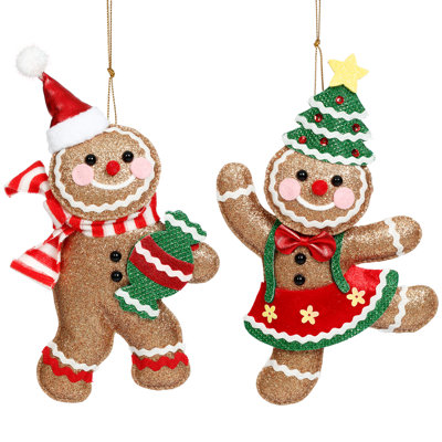 Dancing Gingerbread Ornament - 7 Inches Set Of 12