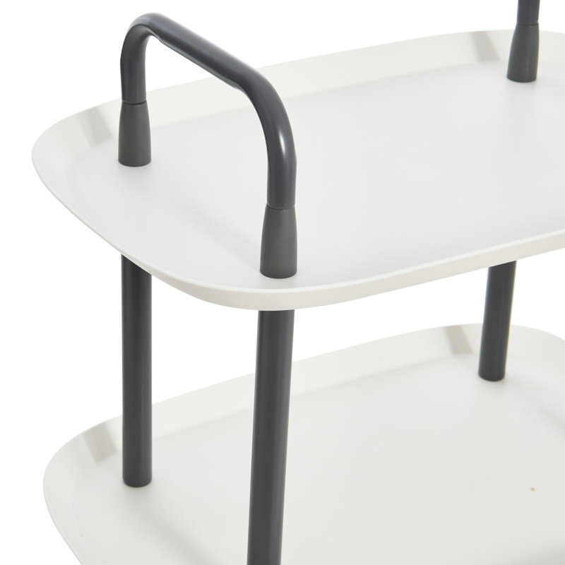 Chariot à 3 niveaux Main + Mesa, Gris foncé, Blanc
