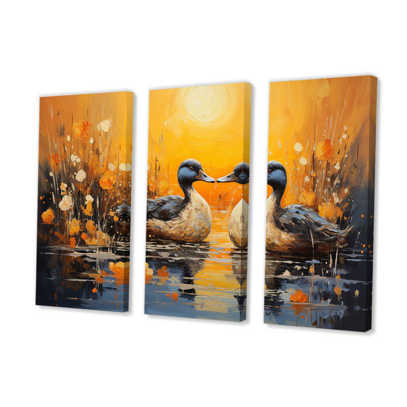 Ensemble de décoration murale Playful Pond Ducks, H 28 po x l 36 po