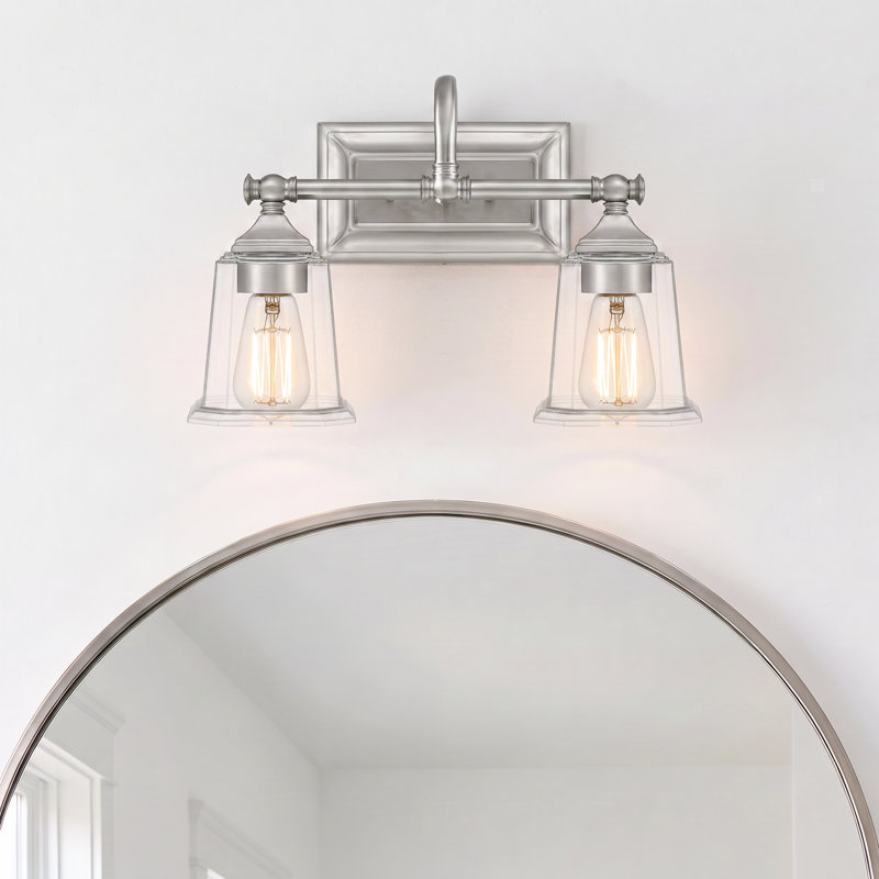 Nicholas 2-Light Brushed Nickel Vanity Light, Brushed Nickel