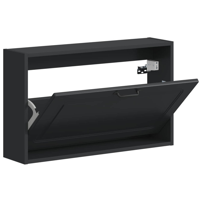Flip Down Shoe Storage, 43 cm H x 71 cm W x 17 cm D, Black