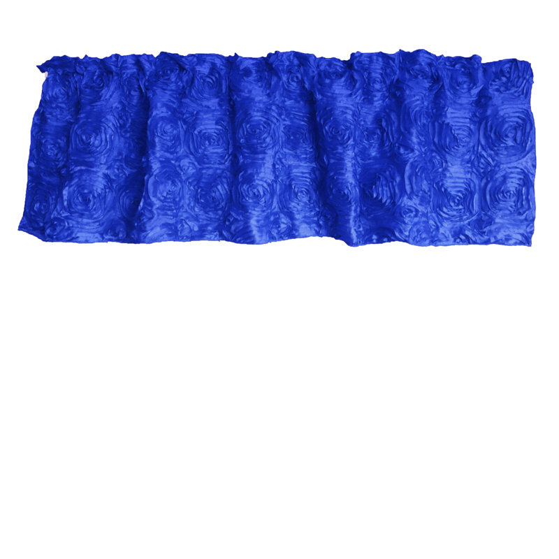 Floral Tailored Window Valance, 54" W x 28" L, Royal Blue