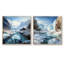 Island - charme de glacier en hiver - ensemble de 2 collages carrés Glacier-1855264447-1855264386
