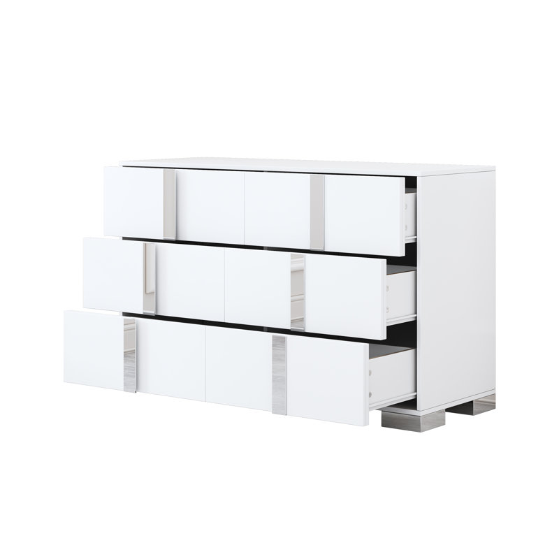 Commode 6 tiroirs Modern White